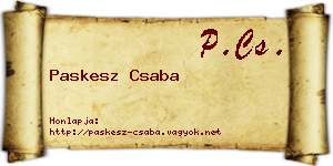 Paskesz Csaba névjegykártya