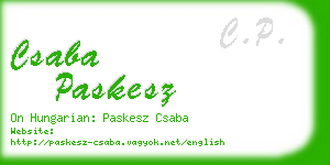 csaba paskesz business card